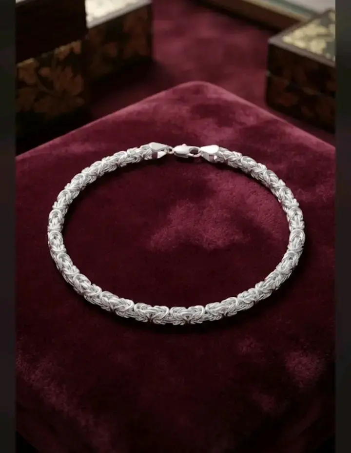 Pulsera de plata tejido elegante