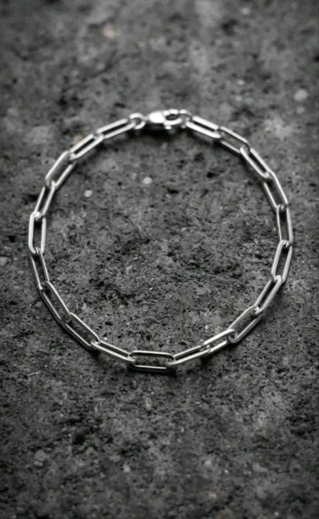 Pulsera de eslabones de plata elegante