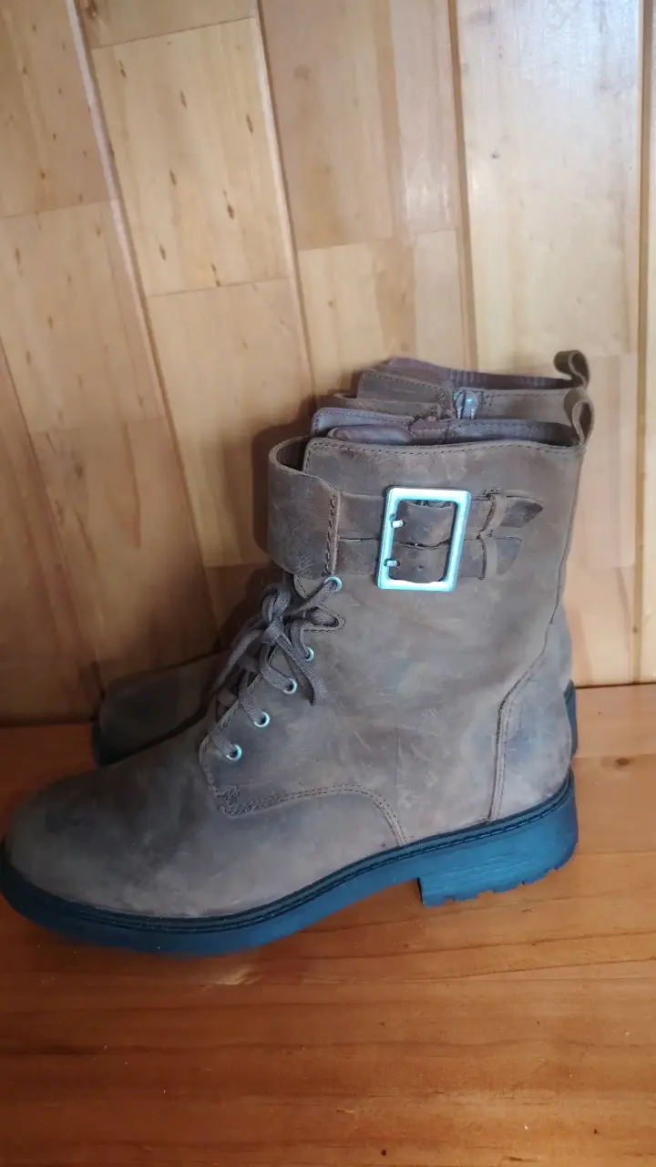 Botas de cuero marrón para mujer - 2