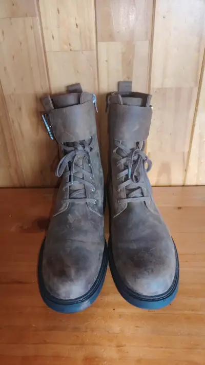 Botas de cuero marrón para mujer - miniatura 3