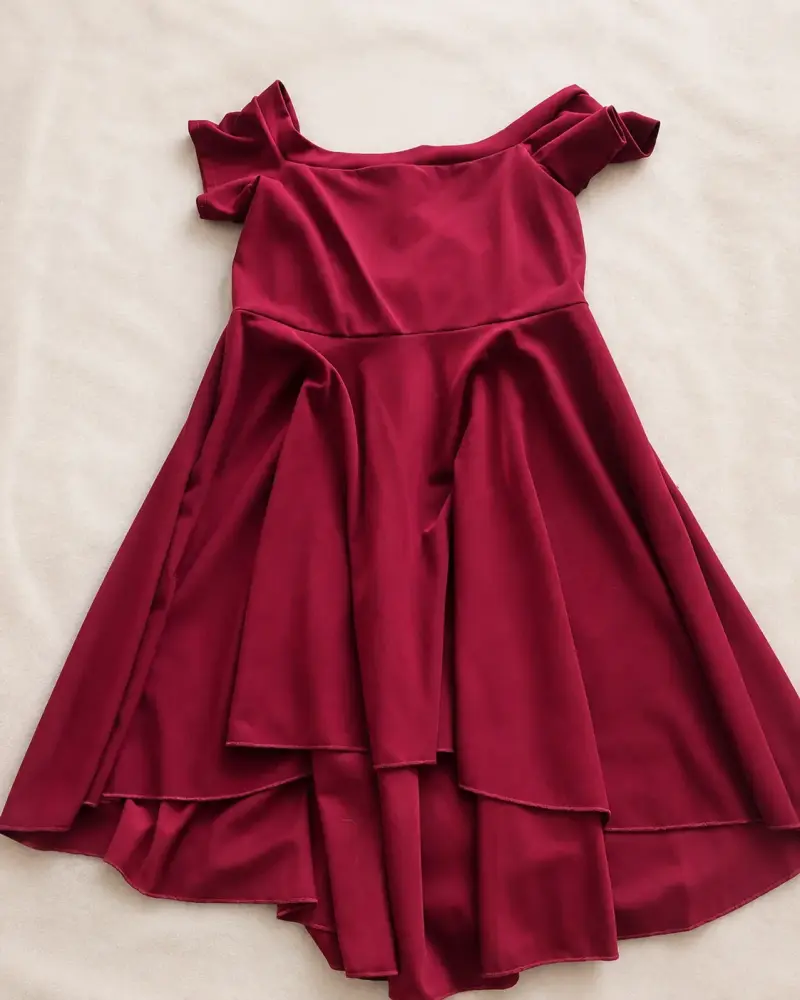 Vestido Color Rojo Vino - 1