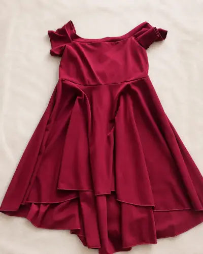 Vestido Color Rojo Vino - miniatura 1