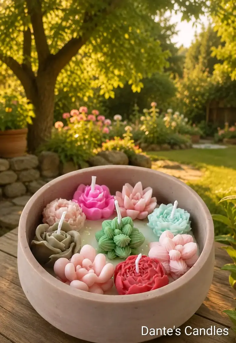 Velas decorativas en forma de cactus y flores - 3