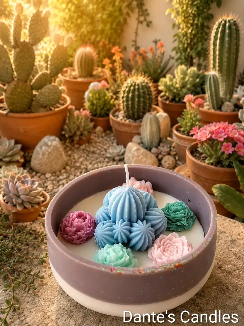 Velas decorativas en forma de cactus y flores - 5