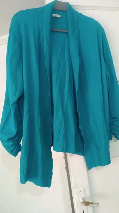 Cardigan turquesa para mujer Avenue - miniatura 1