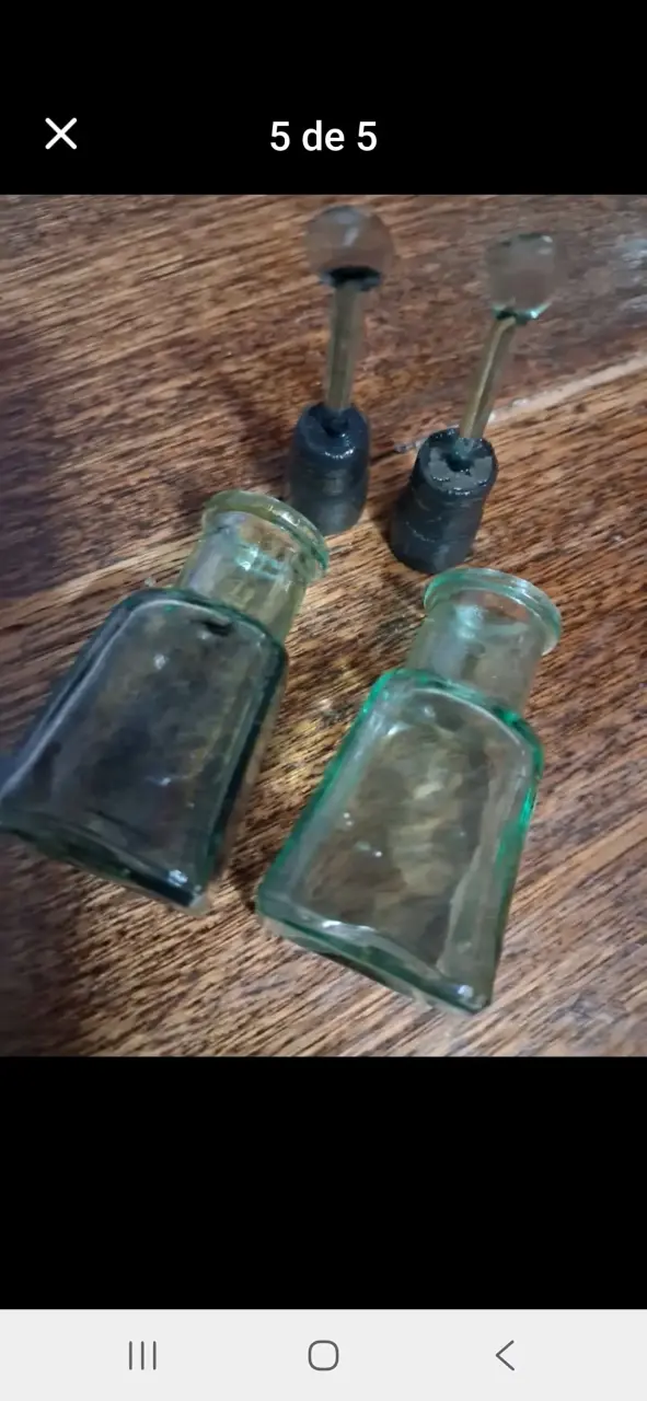 2 Botellas de vidrio vintage Kores - 5