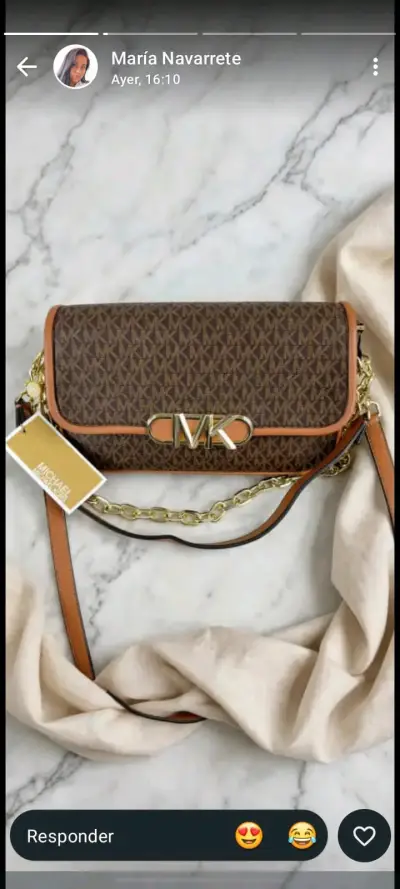 Cartera Michael Kors marrón con cadena dorada - miniatura 1