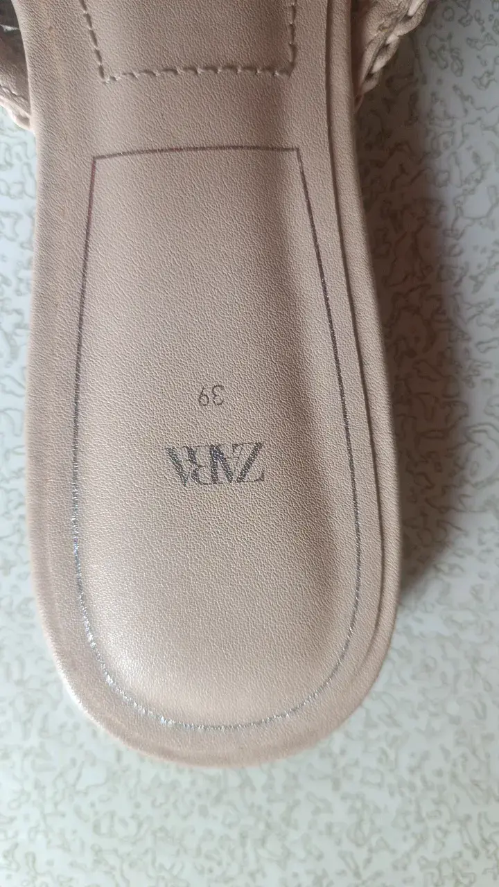 Sandalias planas tejidas beige Zara talla 39 - 3