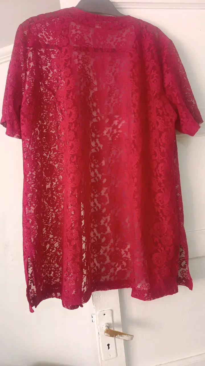 Kimono de encaje rojo para mujer - 2