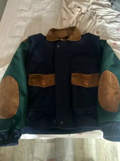 Chaqueta de lana con parches marrones Garcia Fausta - miniatura 2