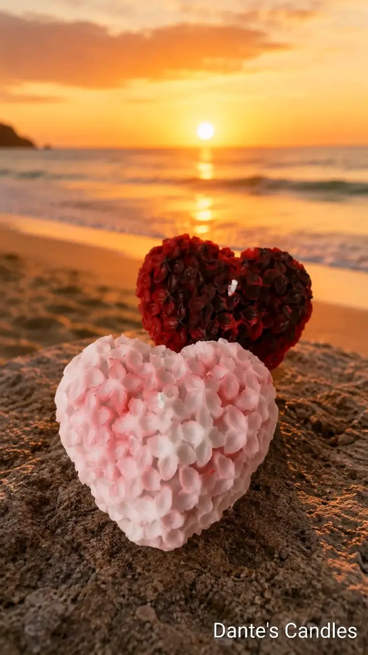 Velas decorativas en forma de corazón