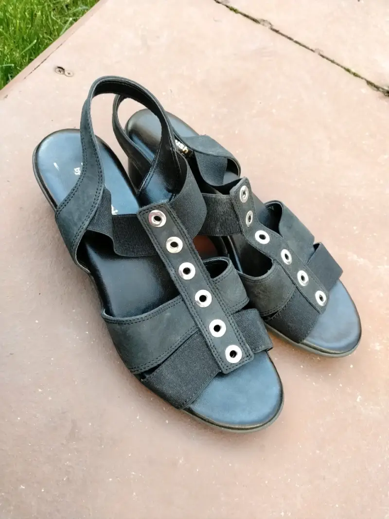 Sandalias de Cuero Negro - 6