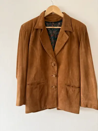 Blazer de cuero marrón para mujer Von Hogen - miniatura 2