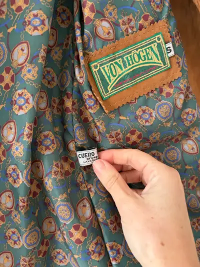 Blazer de cuero marrón para mujer Von Hogen - miniatura 3