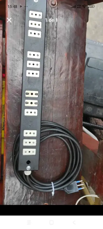 Zapatilla eléctrica de 8 módulos con cable largo - miniatura 1