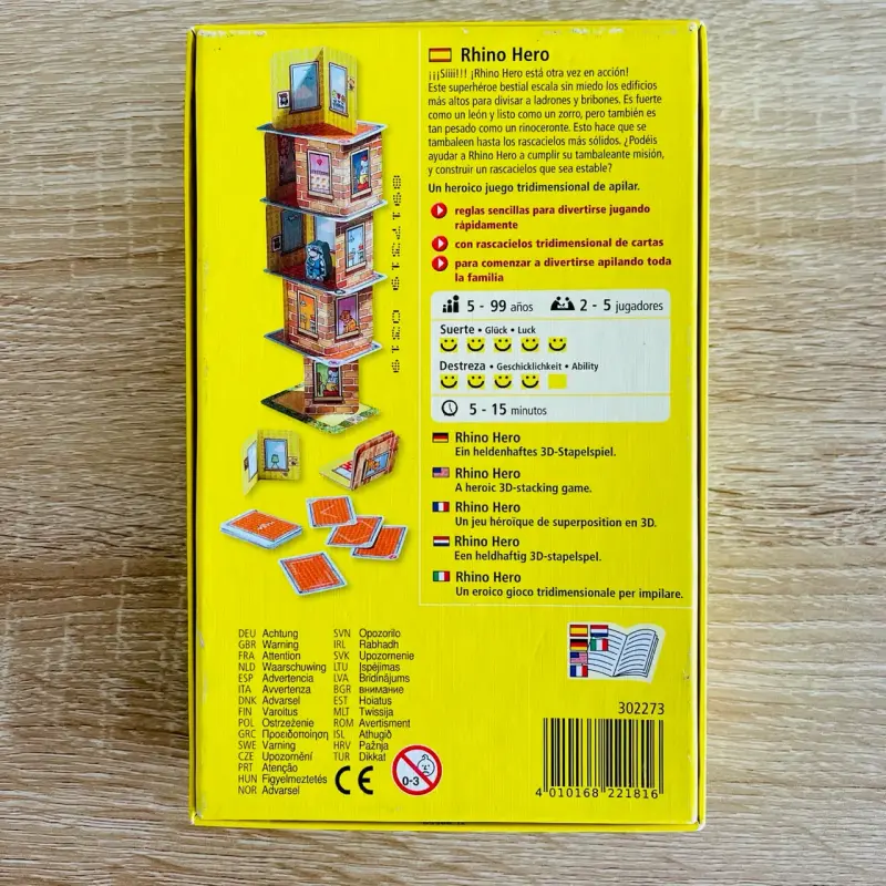 Juego de mesa Rhino Hero de HABA - 2