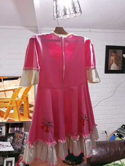 Vestido de Huasa Chilena Rosado con Encaje - miniatura 2