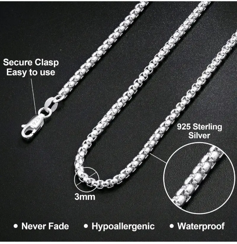 Cadena de plata esterlina 925 ( nueva - 4