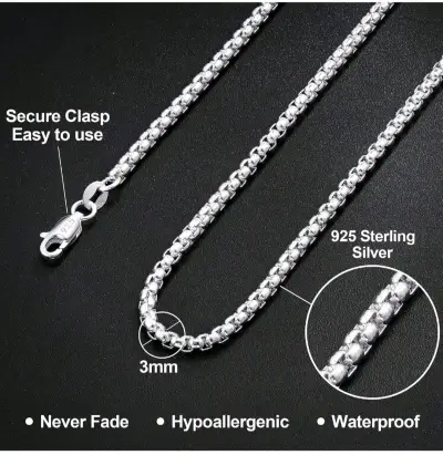 Cadena de plata esterlina 925 ( nueva - miniatura 4