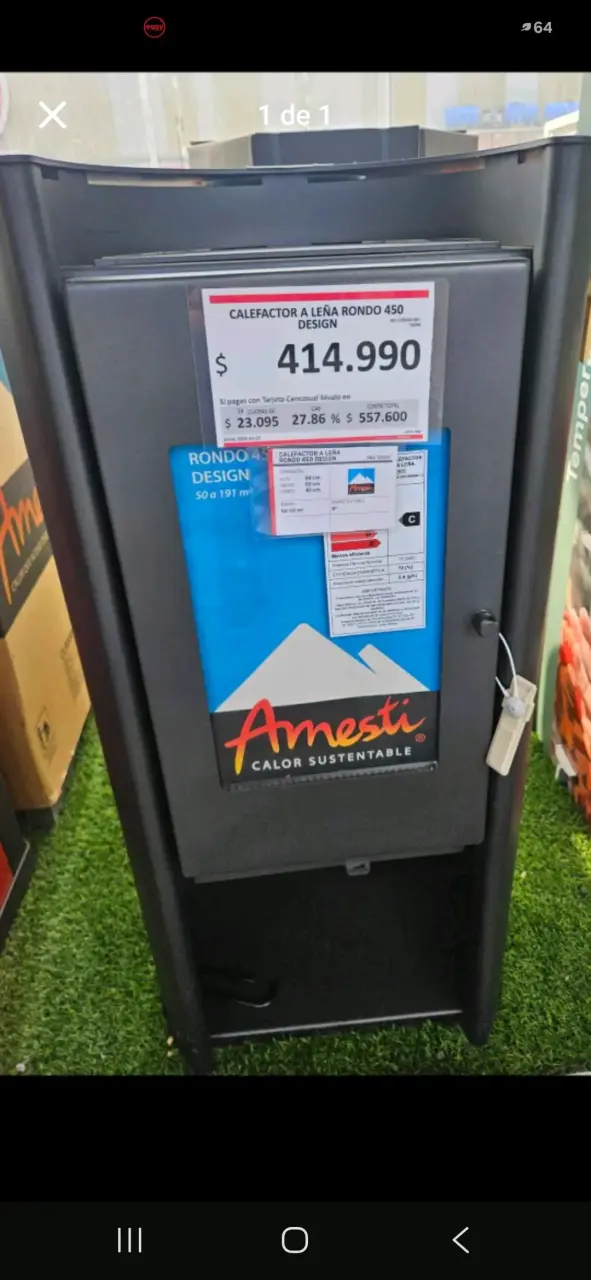 Calefactor a leña Amesti Rondo 450 Design - 2