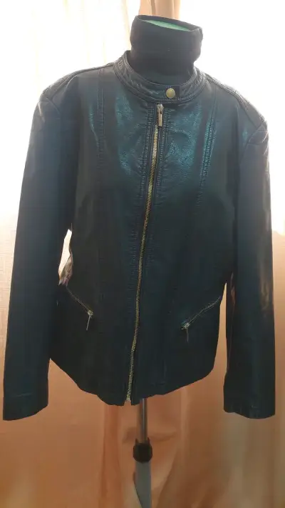 Chaqueta de cuero negra Stefano Cocci - miniatura 1