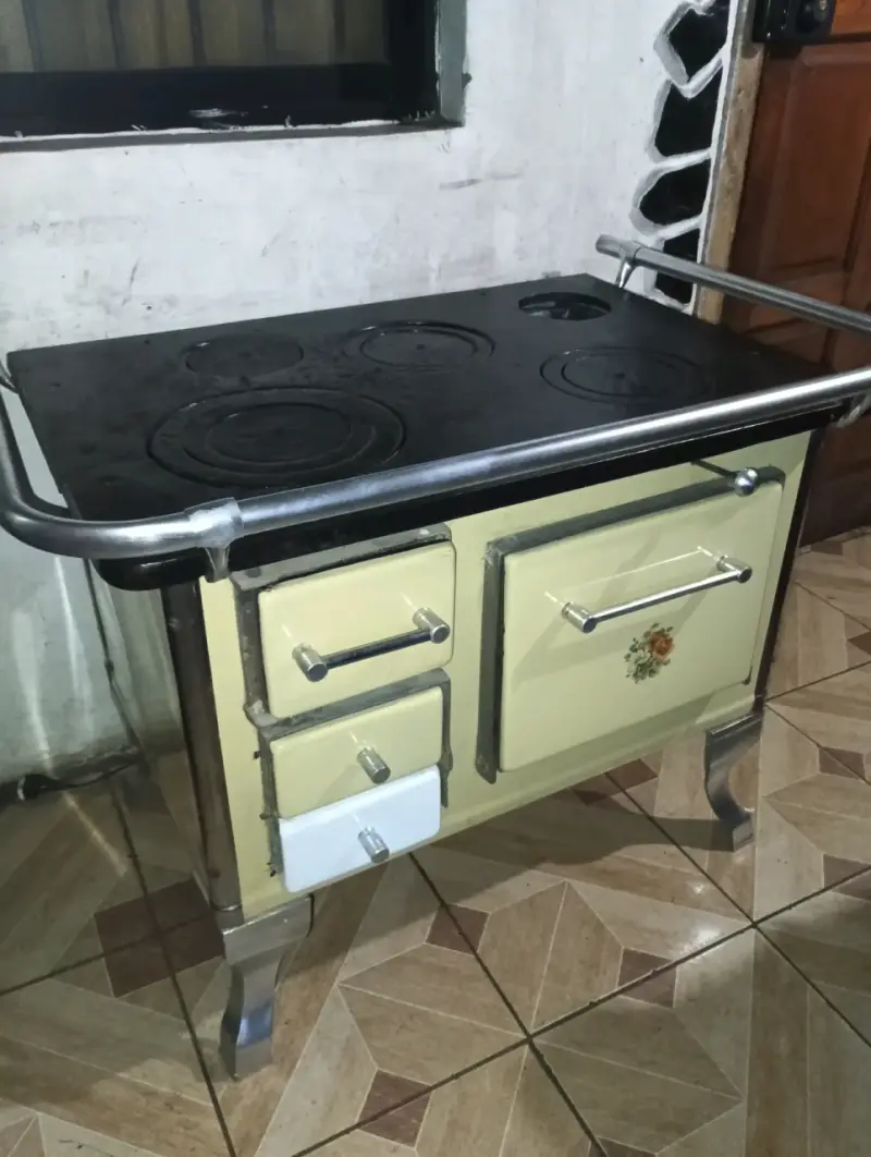 Cocina a leña vintage con horno y quemadores - 1