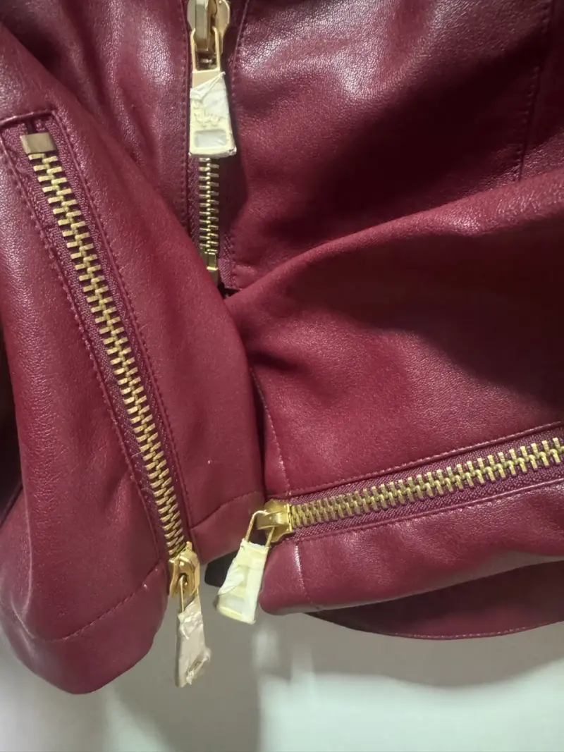 Chaqueta de cuero burdeos Roberto Cavalli - 2