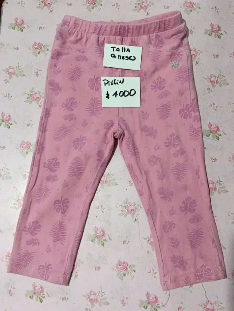 Pantalones rosados de bebé talla 9 meses meses