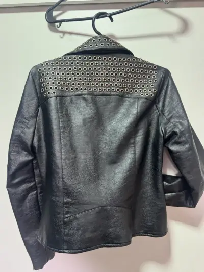 Chaqueta de cuero negra con tachas Roberto Cavalli - miniatura 2