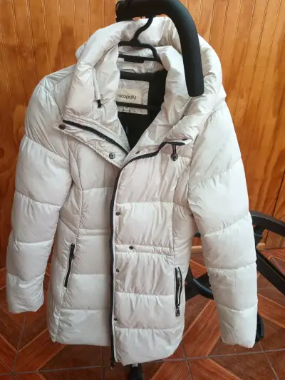 Parka de plumas blanco Nicopoly con capucha - miniatura 1