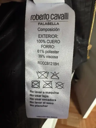 Chaqueta de cuero negra Roberto Cavalli para mujer - miniatura 4