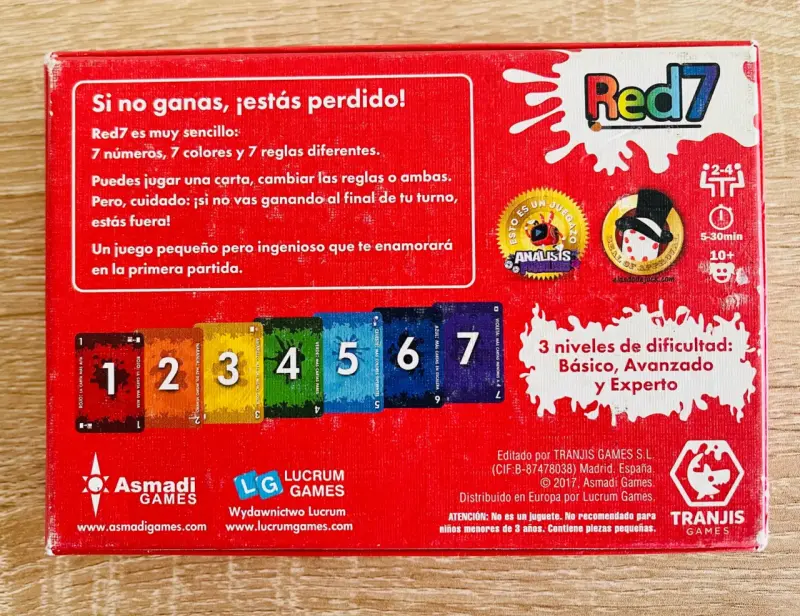 Juego de cartas Red7 Tranjis Games - 2