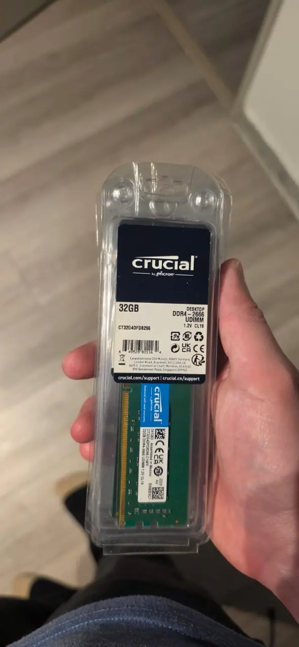 Memoria RAM Crucial 32GB DDR4 para PC