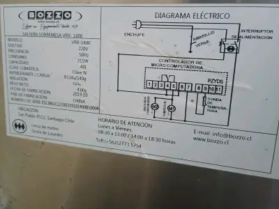 Salsera refrigerad Bozzo VRX-1400 Acero Inoxidable - miniatura 2