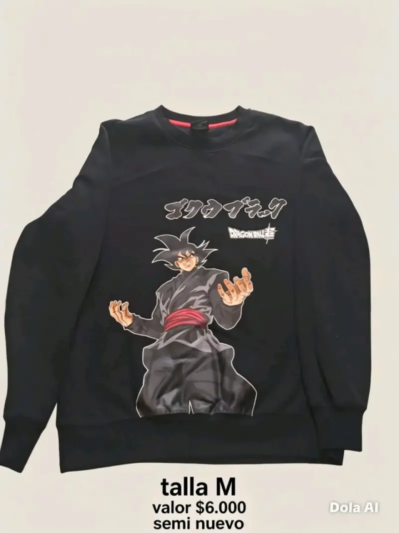 Polerón Dragon Ball Negro Talla M