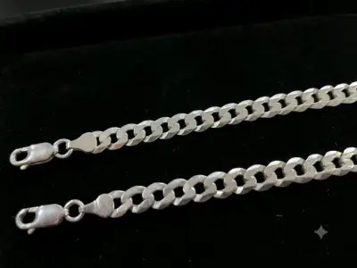 Set de pulsera y cadena de plata Grumet - miniatura 2