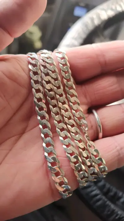 Set de pulsera y cadena de plata Grumet - miniatura 3