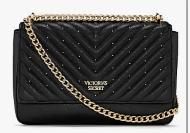 Cartera negra con cadena Victoria's Secret - 1