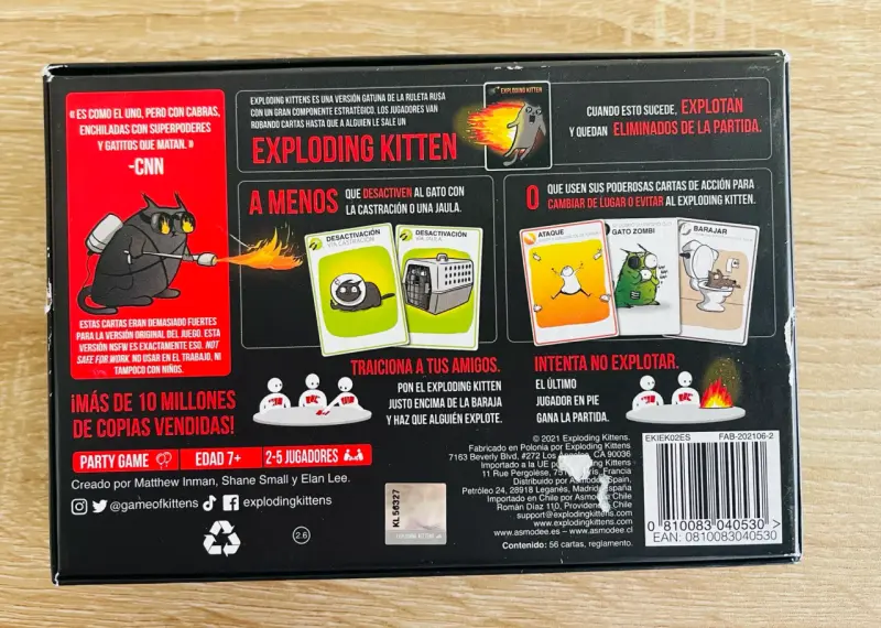 Juego de cartas Exploding Kittens Edición NSFW - 2