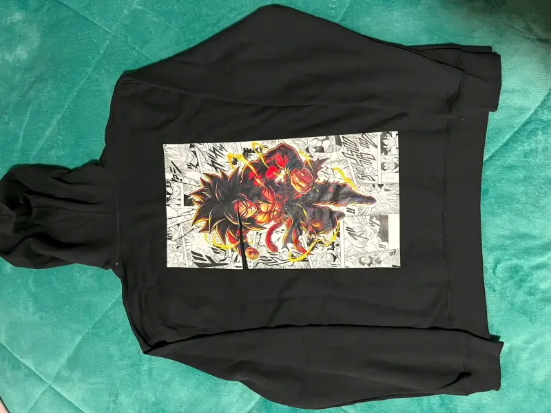 Polerón con capucha negro diseño anime - 2