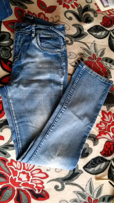 Jeans azules rectos mujer talla 40 - miniatura 1