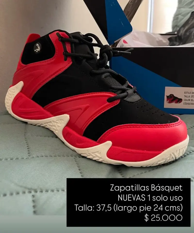 Zapatillas de Básquet Shaq Devisse Rojas y Negras Talla 37.5 - 2