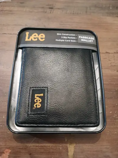 Billetera de cuero negra Lee con múltiples compartimentos - miniatura 2