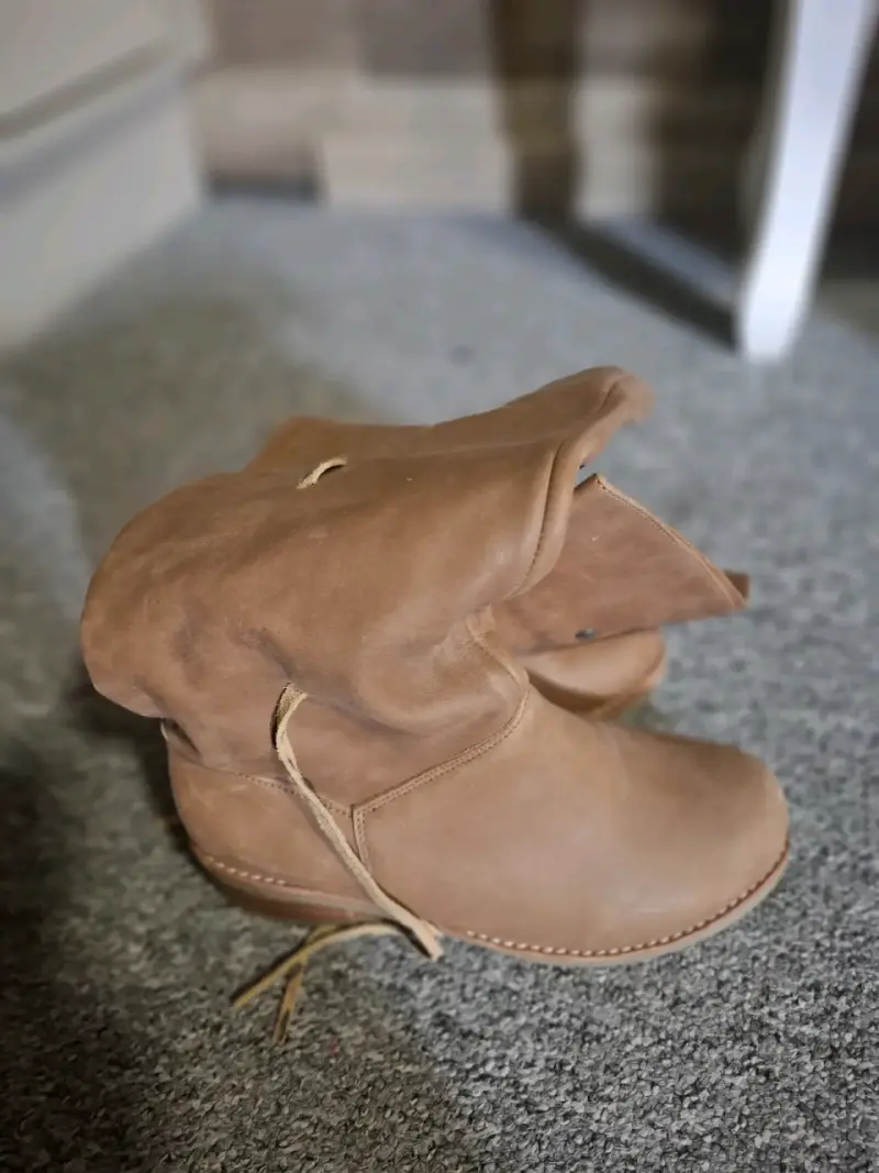 Botas de cuero marrón para mujer - 1