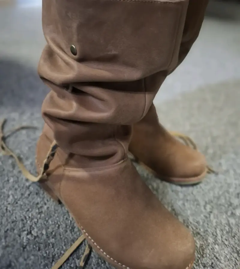Botas de cuero marrón para mujer - 3