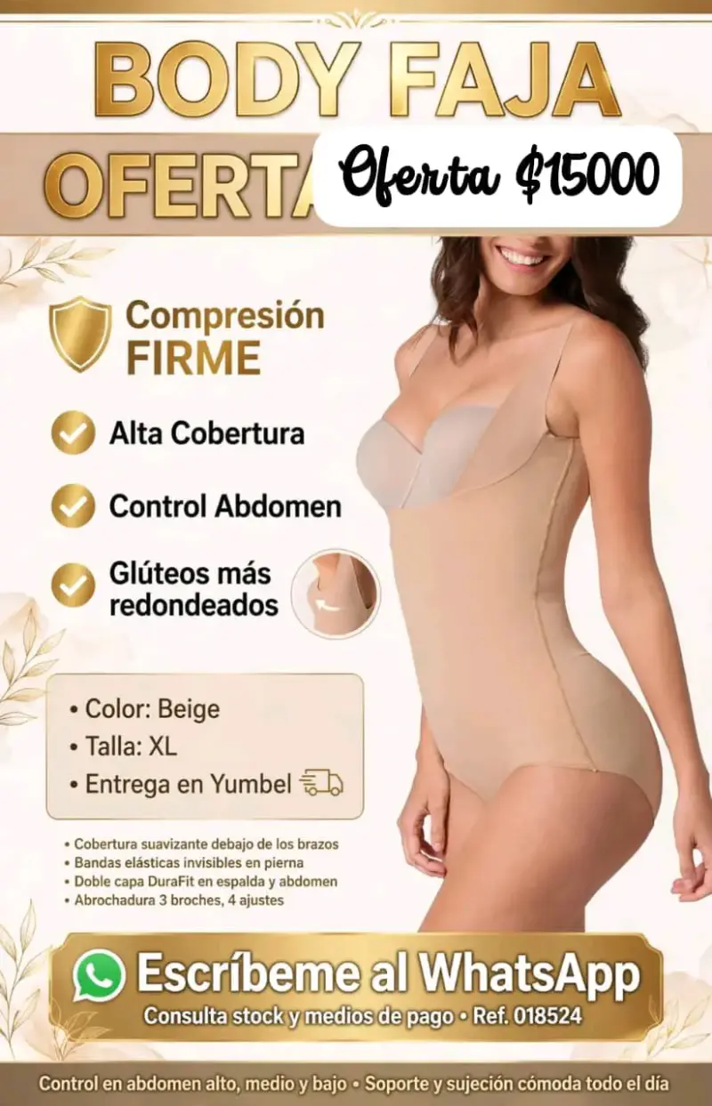 Body faja compresión firme beige talla XL