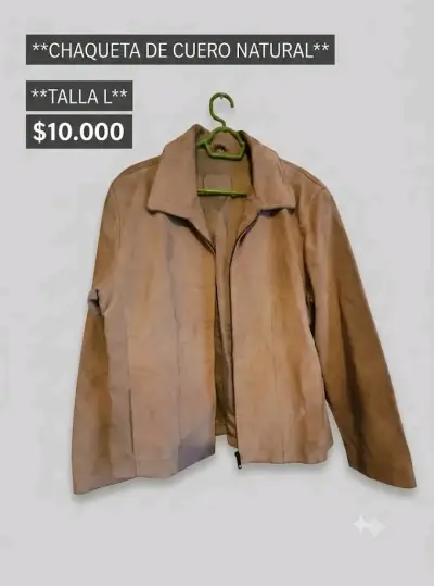 Chaqueta de Cuero Natural Talla L - miniatura 2