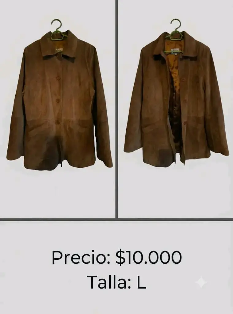 Chaqueta de Cuero Natural Talla L - 3