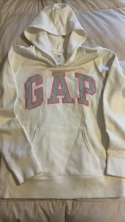 Polerón con capucha GAP Kids blanco talla XXL - miniatura 4