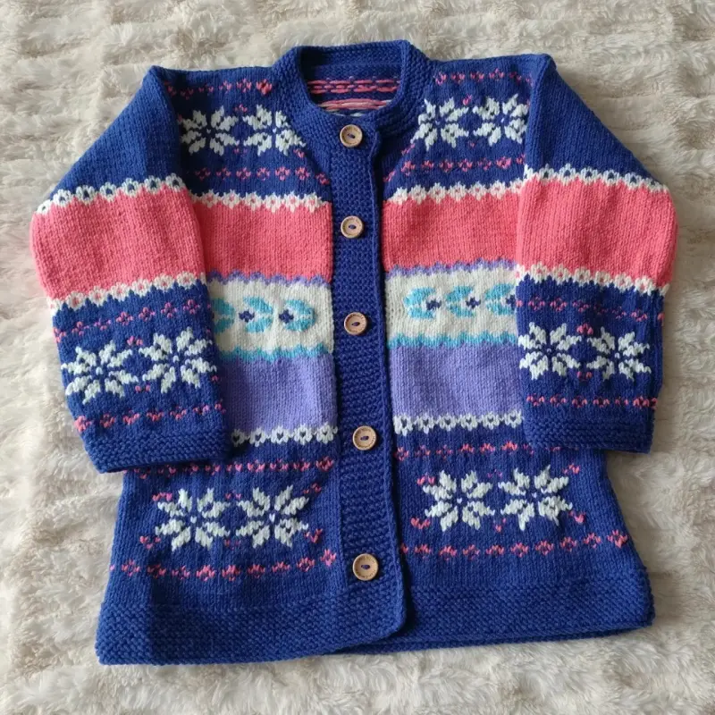 Chaleco de lana para niña con diseño jacquard